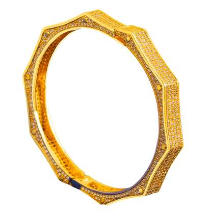 Iced Out Polygon Bangle Bracelet // 8mm