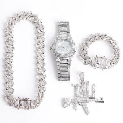 Iced Out 4-Piece Luxury Combo Set // 18MM