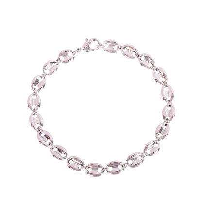 Glossy Coffee Bean Solid back Link Bracelet