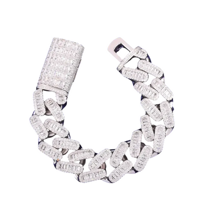 Iced Out Baguette Miami Cuban Link Bracelet // 20MM
