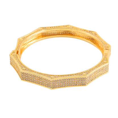 Iced Out Polygon Bangle Bracelet // 8mm