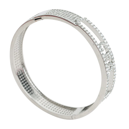 Iced Out Custom Letter Cutout Bangle Bracelet