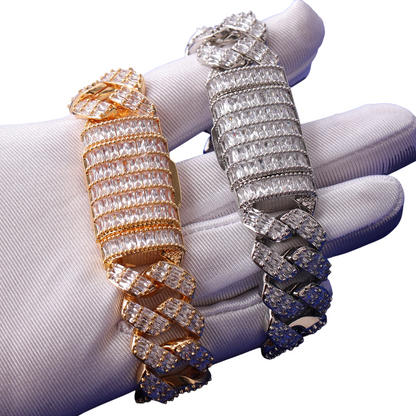 Iced Out Luxury Baguette Cuban Link Bracelet // 20MM