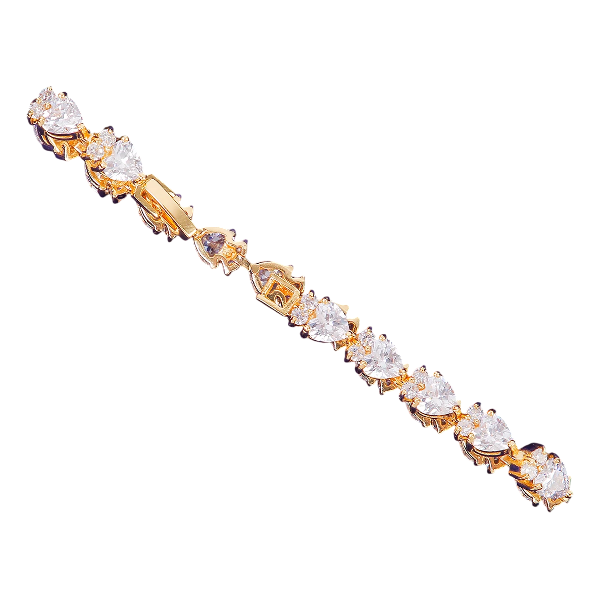 Floral Hearts Cluster Tennis Bracelet // 8MM