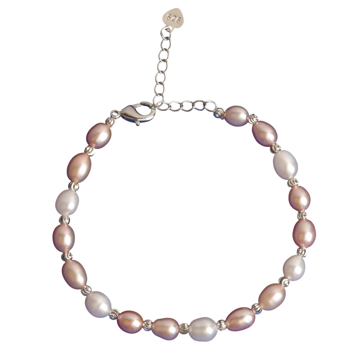 Soft Hues Sterling Silver Pearl Bracelet // 6MM