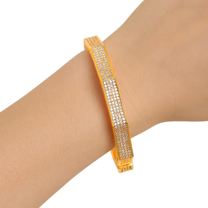 Iced Out Polygon Bangle Bracelet // 8mm