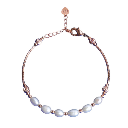Metal Medley Pearl Charm Adjustable Bracelet // 5MM