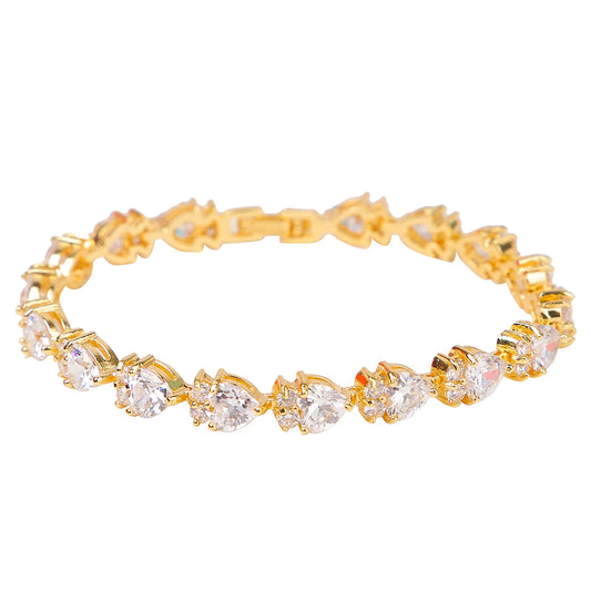 Floral Hearts Cluster Tennis Bracelet // 8MM