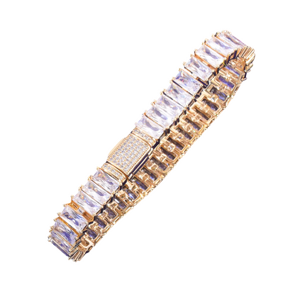 Iced Out Hip Hop Baguette Bracelet // 14MM