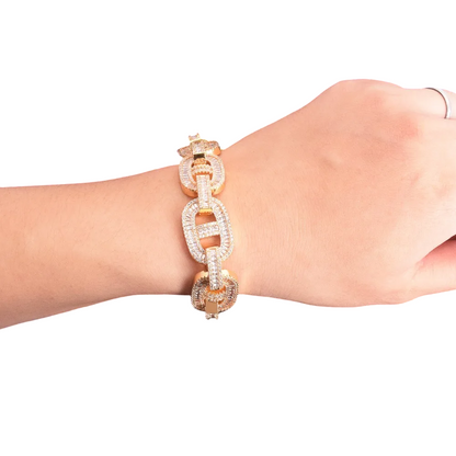 Iced Out Baguette Gucci Chain Bracelet