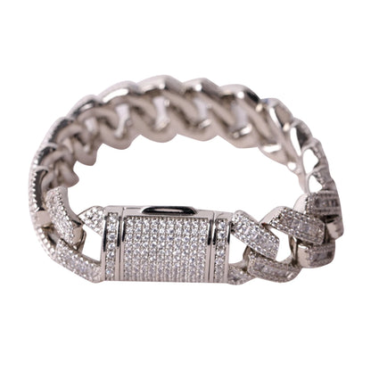 Iced Out Gold Authority Baguette Pave Set Cuban Bracelet