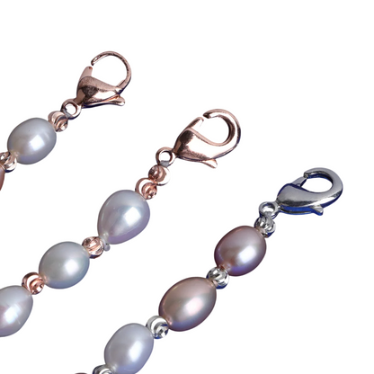 Soft Hues Sterling Silver Pearl Bracelet // 6MM