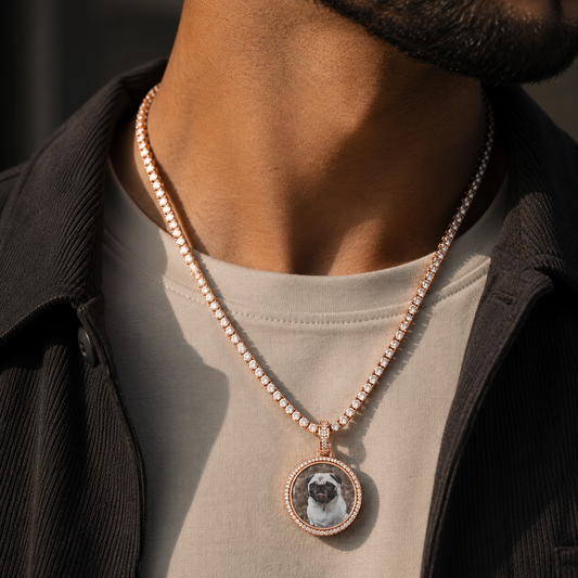 SMALL CUSTOM PHOTO MEDALLION + CHAIN