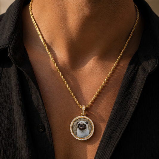 SMALL CUSTOM PHOTO MEDALLION + CHAIN