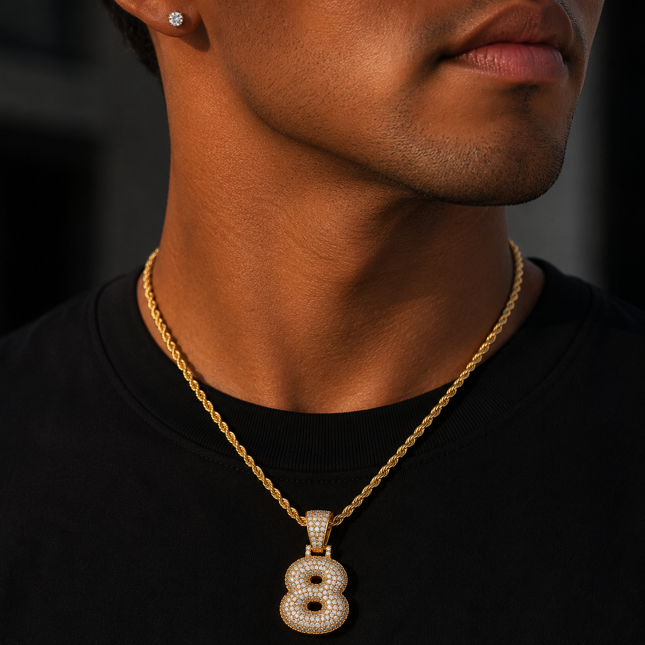 Custom Classic Bubble Letter Number Pendant