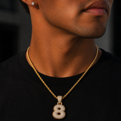 Custom Classic Bubble Letter Number Pendant