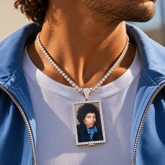 CUSTOM RECTANGULAR PHOTO PENDANT NECKLACE