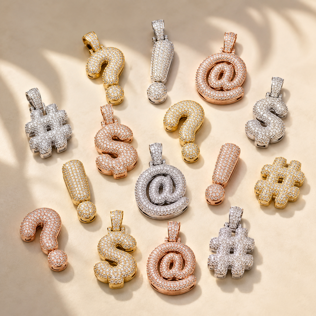 Custom Classic Bubble Letter Symbol Pendant
