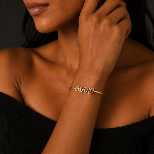 CUSTOM WORDED BANGLE BRACELET