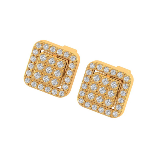 10K GOLD MOISSANITE UP NEXT SQUARE EARRINGS