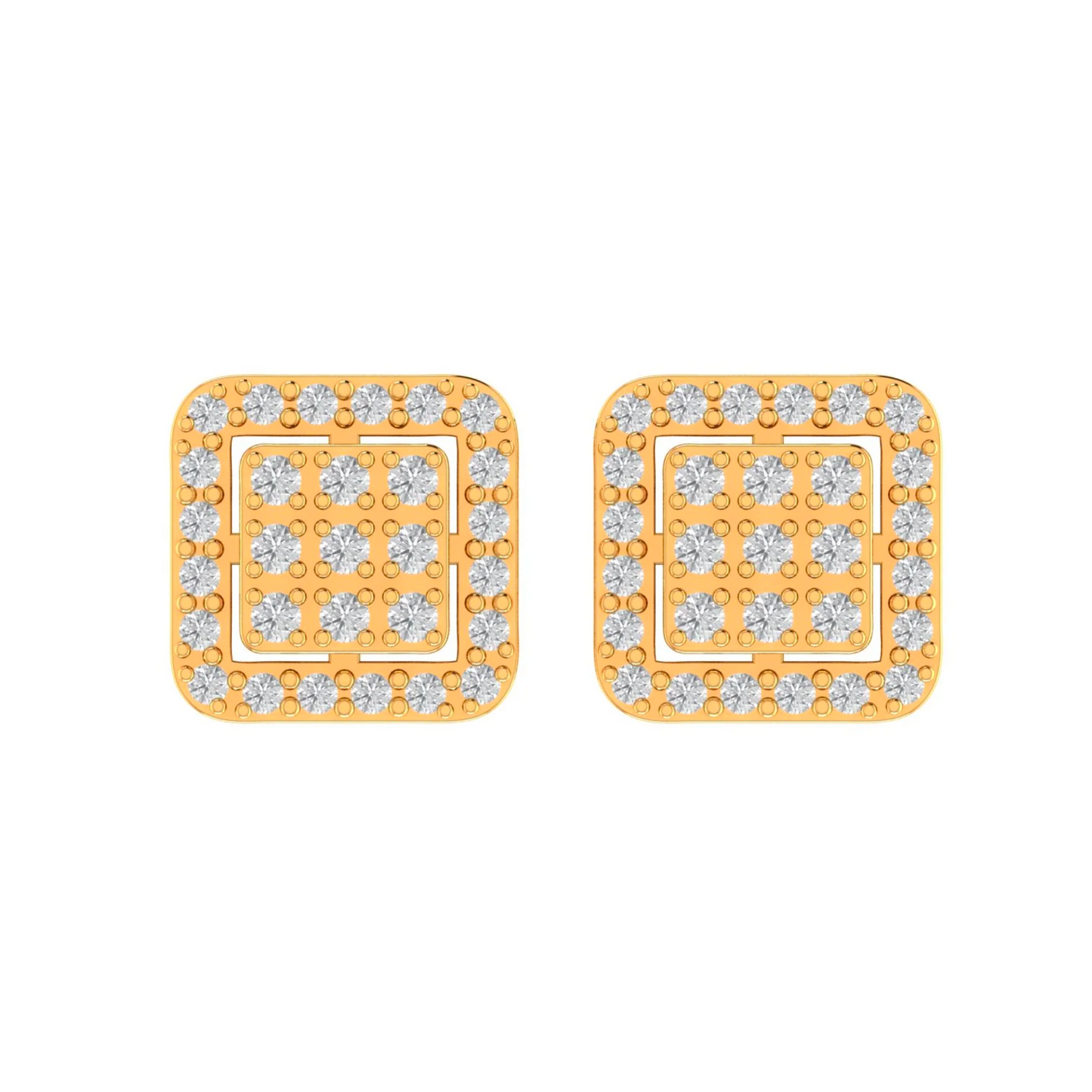 10K GOLD MOISSANITE UP NEXT SQUARE EARRINGS