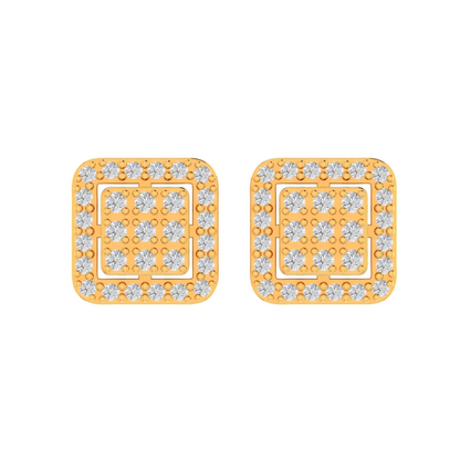 10K GOLD MOISSANITE UP NEXT SQUARE EARRINGS