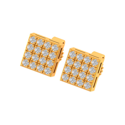 10K GOLD MOISSANITE SQUARE EARRINGS