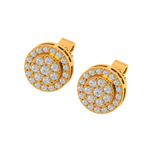 10K GOLD MOISSANITE ICED CIRCLE EARRINGS