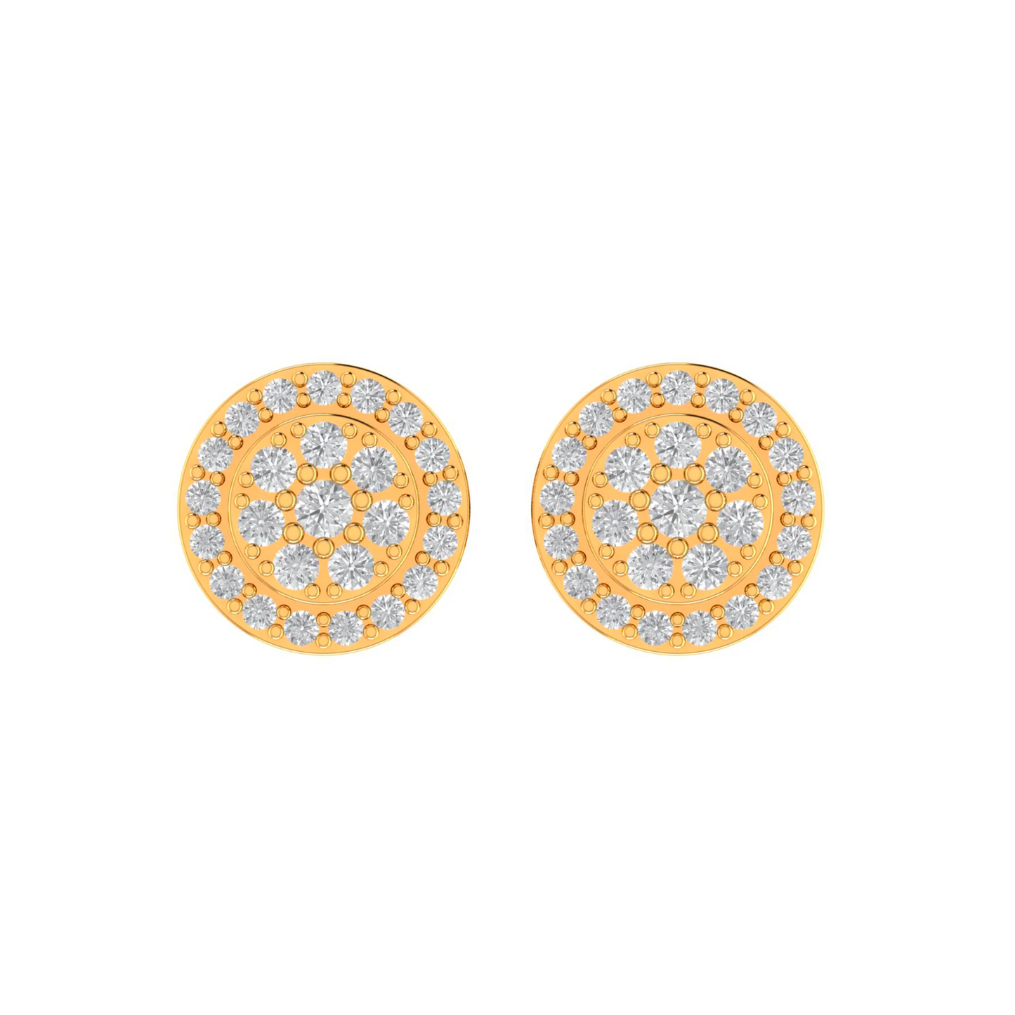 10K GOLD MOISSANITE ICED CIRCLE EARRINGS