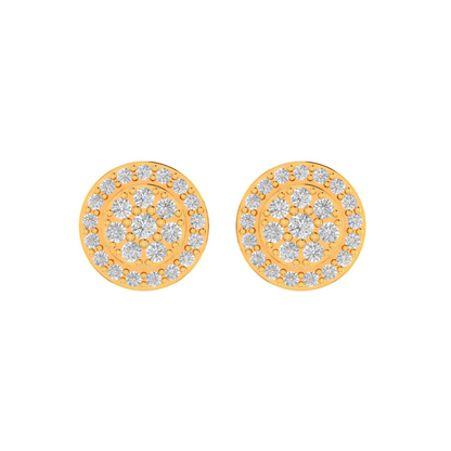 10K GOLD MOISSANITE ICED CIRCLE EARRINGS