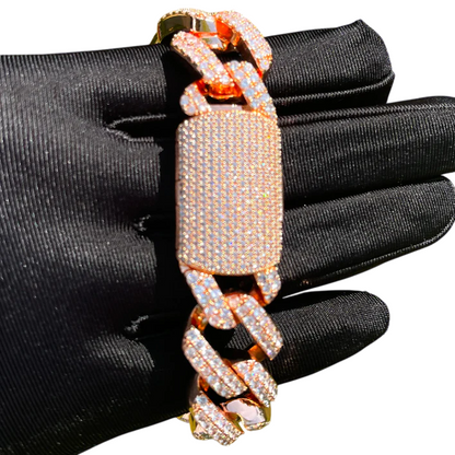 Iced Out Executive Figaro Cuban Link Bracelet
