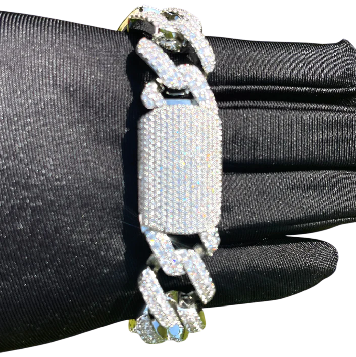Iced Out Executive Figaro Cuban Link Bracelet