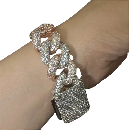 Iced Out Miami Cuban Link Bracelet // 18mm