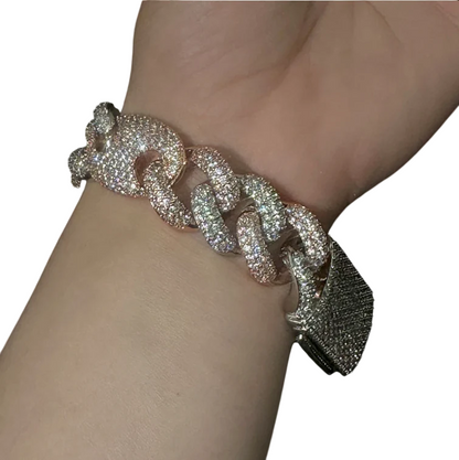 Iced Out Miami Cuban Link Bracelet // 18mm