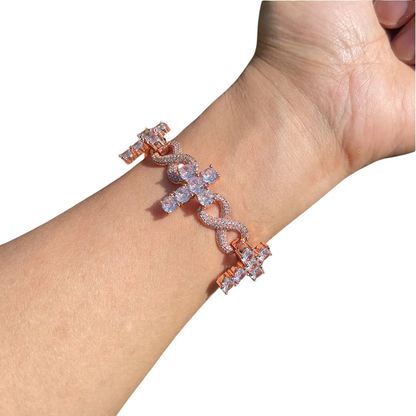 Iced Out Divine Infinity Cross CZ Bracelet