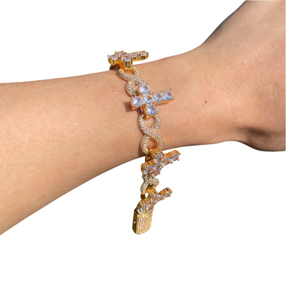 Iced Out Divine Infinity Cross CZ Bracelet