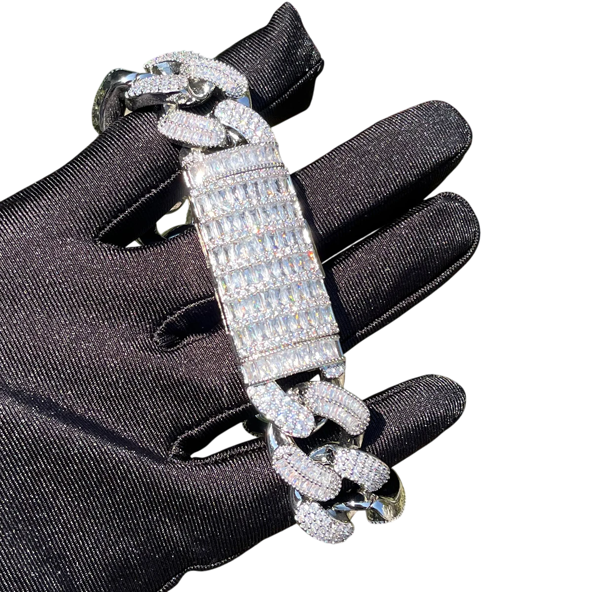 Iced Out CZ Baguette Cuban Bracelet