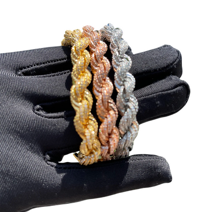 Iced Out Twisted Luxury Rope Bracelet // 9MM