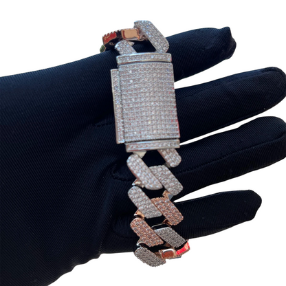 Iced Out Mix Metal Majesty Miami Cuban Link Bracelet