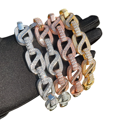 Iced Out Eternal Brilliance Baguette Cuban Bracelet // 20MM