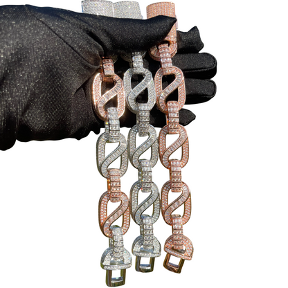 Iced Out Eternal Brilliance Baguette Cuban Bracelet // 20MM