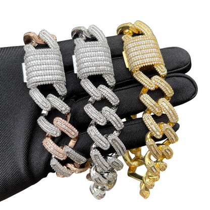 Iced Out Barrel Link Cuban Bracelet