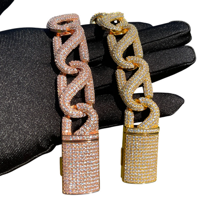 Iced Out Quad Shine Cuban Link Bracelet // 20MM