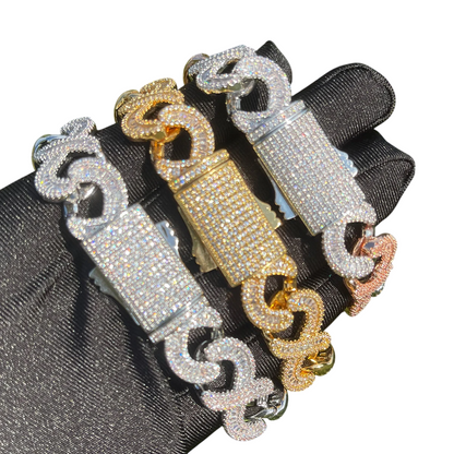 Iced Out Infinity Waves Baguette Bracelet