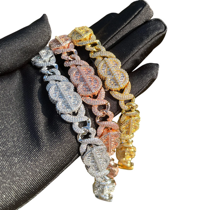 Iced Out Baguette Infinity Cuban Link Bracelet