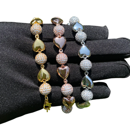 Sparkling Hearts & Loving Balls Bracelet