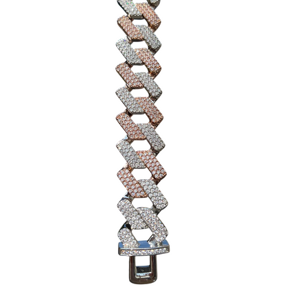 Iced Out Mix Metal Majesty Miami Cuban Link Bracelet