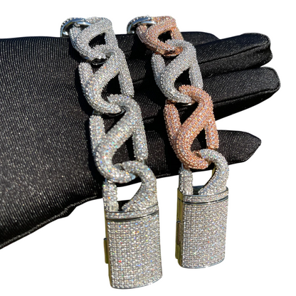 Iced Out Quad Shine Cuban Link Bracelet // 20MM