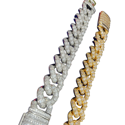 Iced Out Gold & Silver Elite Baguette Cuban Bracelet