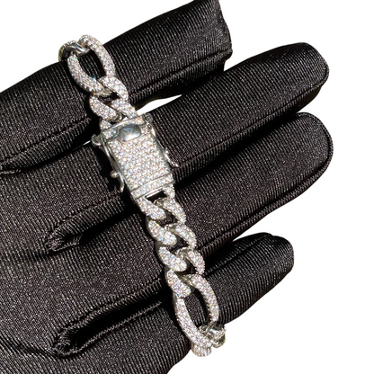 Iced Out Prestige Figaro Cuban Link Bracelet